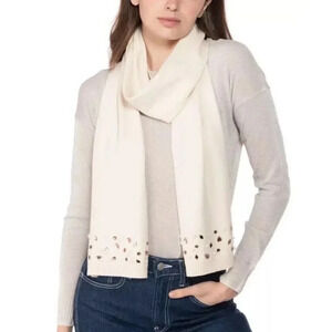 INC International Concepts Scarf Jeweled Embellishments Color Ivory Soft Cozy